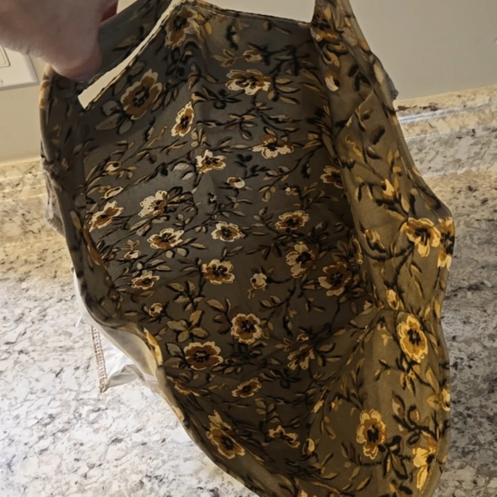 New Longaberger Medium Wall Pocket Khaki Floral Liner